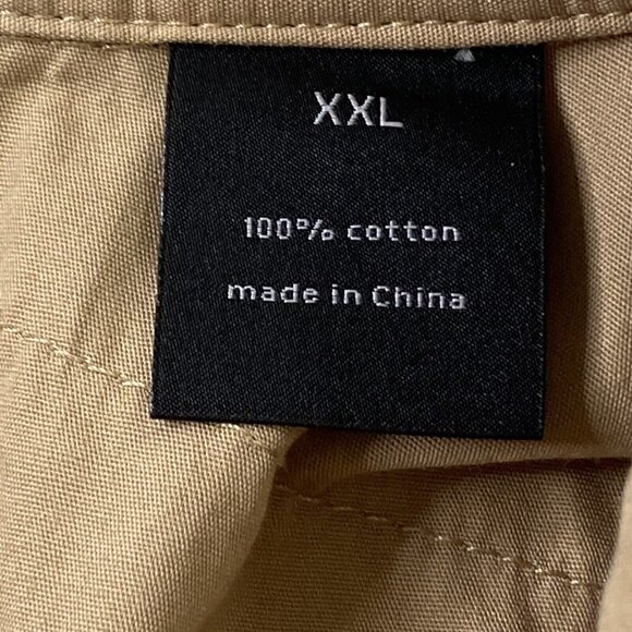 Sean John Shirt Mens size XXL Original Fit Button Front Short Sleeved KhakiBeige - Picture 8 of 10